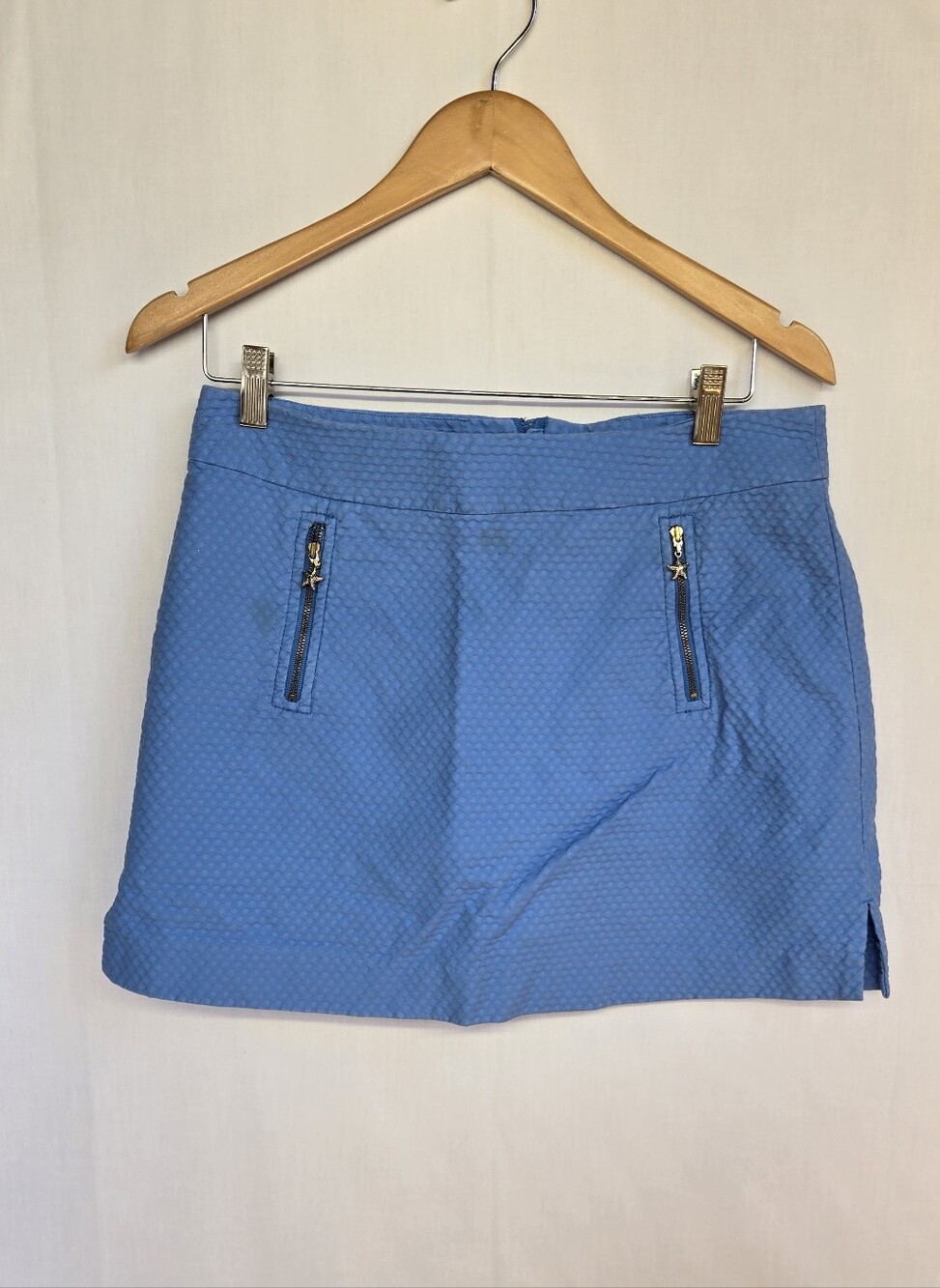 Lilly Pulitzer Skort Starfish Zipper Pulls Pockets Short Lined Skirt Womens Sz 8